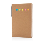 Set de bloc-notes avec feuilles, autocollants et stylo Bloc Circles couleur naturel