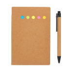 Set de bloc-notes avec feuilles, autocollants et stylo Bloc Circles couleur naturel deuxième vue