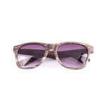Lunettes publicitaires effet bois avec logo sur la branche PineTree couleur marron foncé deuxième vue