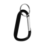 Porte-clés personnalisés pas cher en alu avec style mousqueton Aluclip couleur noir deuxième vue frontale