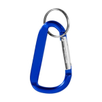 Porte-clés personnalisés pas cher en alu avec style mousqueton Aluclip couleur bleu deuxième vue frontale