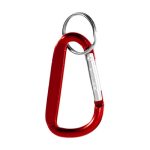 Porte-clés personnalisés pas cher en alu avec style mousqueton Aluclip couleur rouge deuxième vue frontale