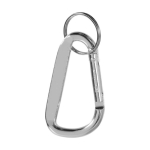 Porte-clés personnalisés pas cher en alu avec style mousqueton Aluclip couleur argenté deuxième vue frontale