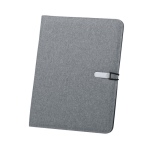 Portefeuille microfibre douce avec feuilles lisses et des porte-cartes couleur gris première vue