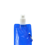 Bouteille en plastique pliable avec mousqueton 400ml Clip couleur bleu quatrième vue