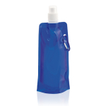 Bouteille en plastique pliable avec mousqueton 400ml Clip couleur bleu