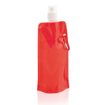 Bouteille en plastique pliable avec mousqueton 400ml Clip couleur rouge