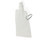 Bouteille en plastique pliable avec mousqueton 400ml Clip couleur blanc
