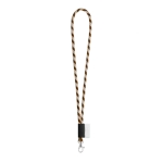 Lanyards tubulaires rayés couleur marron