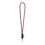 Lanyards tubulaires rayés couleur rouge