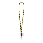 Lanyards tubulaires rayés couleur jaune