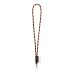 Lanyards tubulaires rayés couleur orange