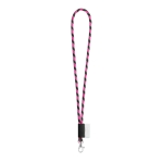 Lanyards tubulaires rayés couleur rose