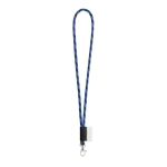 Lanyards tubulaires rayés couleur bleu roi