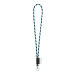Lanyards tubulaires rayés couleur bleu ciel