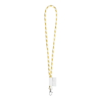 Lanyard tubulaire design rayé livraison 5-7 jours Tube Stripes Clear couleur jaune