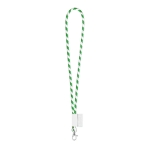 Lanyard tubulaire design rayé livraison 5-7 jours Tube Stripes Clear couleur vert