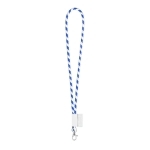 Lanyard tubulaire design rayé livraison 5-7 jours Tube Stripes Clear couleur bleu roi