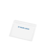 Identifiant horizontal en plastique avec trous pour mousqueton 11x9 cm avec zone d'impression