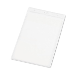 Identifiant vertical en plastique avec trous pour mousqueton 11x17 cm couleur transparent