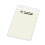 Identifiant vertical en plastique avec trous pour mousqueton 11x17 cm couleur transparent image avec logo