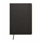 Carnet avec papier recyclé et couverture PU A5 rayées Notes Reciclo couleur noir deuxième vue
