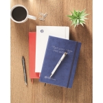 Carnet avec papier recyclé et couverture PU A5 rayées Notes Reciclo couleur bleu
