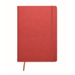 Carnet avec papier recyclé et couverture PU A5 rayées Notes Reciclo couleur rouge deuxième vue