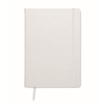 Carnet avec papier recyclé et couverture PU A5 rayées Notes Reciclo couleur blanc deuxième vue