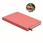 Carnet écologique personnalisé avec des graines A5 pages lignées Grow couleur rouge