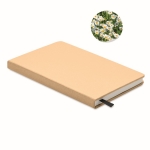 Carnet écologique personnalisé avec des graines A5 pages lignées Grow couleur beige