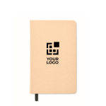 carnet éco-responsable publicitaire avec graines A5 pages lignées couleur beige vue avec zone d'impression