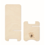 Support pour portable en bois de 2 pièces avec graines de pin Birch couleur bois quatrième vue