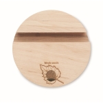 Support pour téléphone portable en bois avec graines de pin Round couleur bois deuxième vue