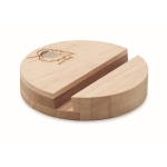 Support pour téléphone portable en bois avec graines de pin Round couleur bois quatrième vue