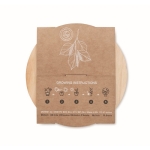 Support pour téléphone portable en bois avec graines de pin Round couleur bois sixième vue