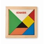 Puzzle tangram en bois de différentes couleurs à personnaliser Shape couleur bois deuxième vue principale