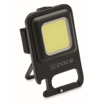 Mini lampe de poche COB rechargeable avec mousqueton personnalisé Clip couleur noir vue principale