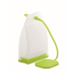 Sachet pour thé en silicone réutilisable avec base pour merchandising couleur vert lime