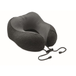 Coussin de voyage avec pochette ajustable pour publicité de confort couleur gris foncé dixième vue