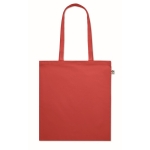 Tote bag publicitaire bio coloré à poignées longues 180 g/m2 EcoCotton couleur rouge deuxième vue