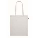Tote bag publicitaire bio coloré à poignées longues 180 g/m2 EcoCotton couleur blanc deuxième vue
