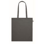 Tote bag publicitaire bio coloré à poignées longues 180 g/m2 EcoCotton couleur gris foncé deuxième vue