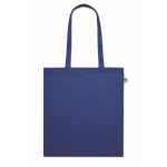 Tote bag publicitaire bio coloré à poignées longues 180 g/m2 EcoCotton couleur bleu roi deuxième vue