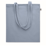 Tote bag publicitaire bio coloré à poignées longues 180 g/m2 EcoCotton couleur bleu ciel