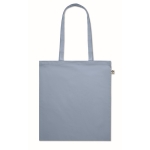 Tote bag publicitaire bio coloré à poignées longues 180 g/m2 EcoCotton couleur bleu ciel deuxième vue