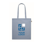 Tote bag publicitaire bio coloré à poignées longues 180 g/m2 EcoCotton vue avec zone d'impression