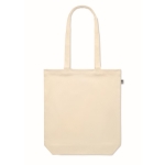 Sac toile biologique à poignées longues et soufflet 270 g/m2 EcoStrong couleur beige quatrième vue
