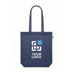Sac en toile biologique colorée 270 g/m2 Eco Strong Colors couleur bleu vue avec zone d'impression