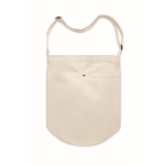 Sac en toile personnalisé à bandoulière réglable 270 g/m2 Pocket couleur beige troisième vue